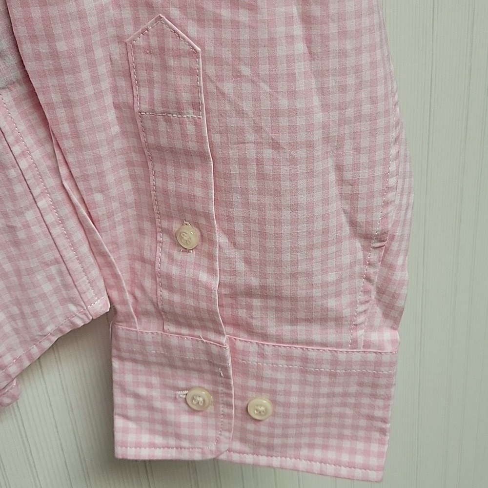 American Living Pink Gingham shirt Medium. New farmhouse cottagecore - Picture 3 of 5